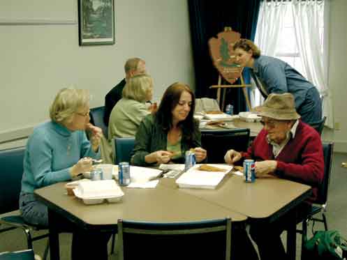 Mary Ainsley, Delilah Tayloe, and Stephen Straight in Springfield, Illinois, 2002