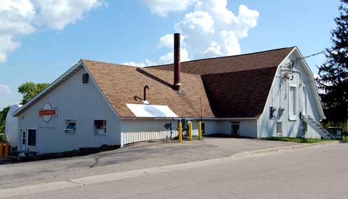 Figure 5. Glacier Point Artisan Cheese Factory, operated by Sartori Artisan Cheese in the village of Linden, Iowa County. This relatively small factory processes over one million pounds of milk a year.