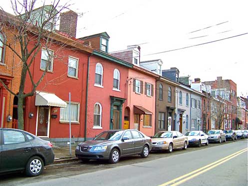 Figure 16. Industrial cities in the Ohio River Valley largely relied upon row houses like those seen above in Pittsburgh to provide shelter for factory workers. Final Pittsburgh Neighborhood Rowhouses, n.d.)